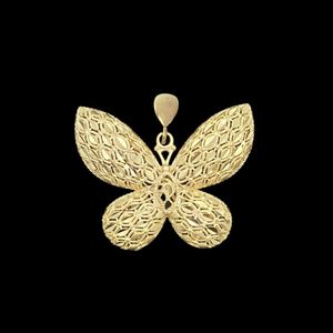آویز طلا کم اجرت 18 عیار زنانه گالری طلا و شمش برلیان مدل پروانه