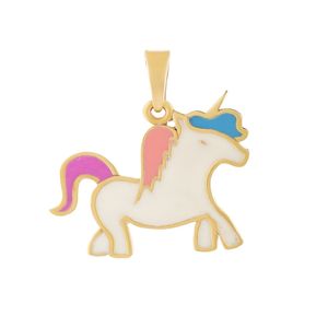 آویز گردنبند طلا 18 عیار دخترانه هور گالری مدل اسب تک شاخ کد rkp101