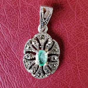 آویز گردنبند نقره زنانه سلین کالا مدل زمرد ce na14