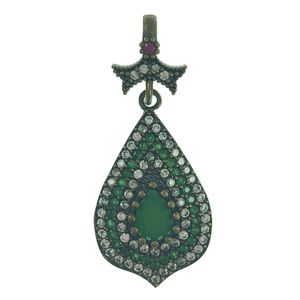 آویز گردنبند نقره زنانه سلین کالا مدل زمرد کد 08