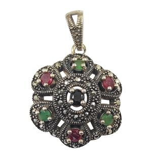 آویز گردنبند نقره زنانه سلین کالا مدل هفت جواهر کد d 6
