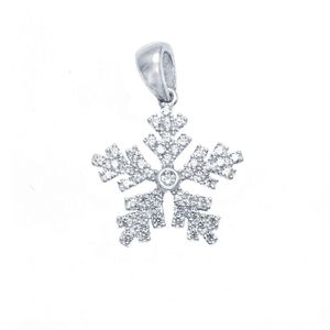 آویز گردنبند نقره زنانه مدل snowflake 011