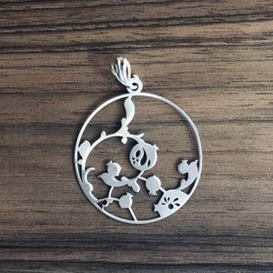 آویز گردنبند نقره زنانه مدل باغ انار کد sh148
