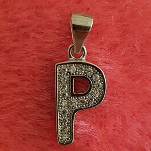 آویز گردنبند نقره زنانه مدل حرف p کد x33