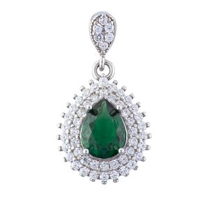 آویز گردنبند نقره زنانه مدل زمرد amt m113