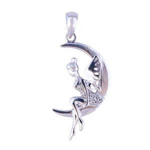 آویز گردنبند نقره زنانه مدل ماه و فرشته کد amt_m022