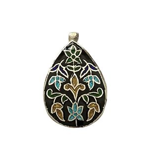 آویز گردنبند نقره زنانه مدل میناکاری کد 019