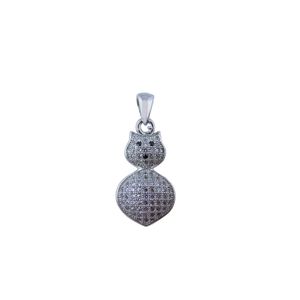 آویز گردنبند نقره زنانه مدل گربه کد ng2675
