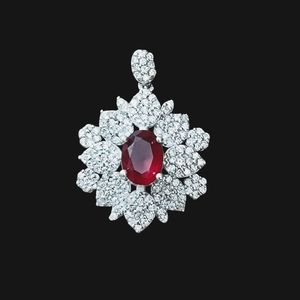 آویز گردنبند نقره زنانه مدل یاقوت کد 000078