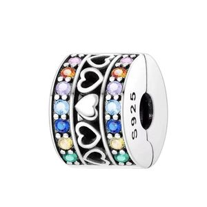 آویز گردنبند نقره زنانه پاندورا مدل charm colourful clips 65199
