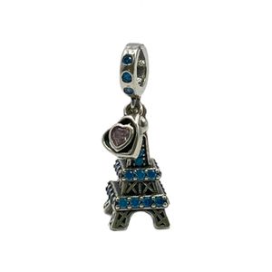 آویز گردنبند نقره زنانه پاندورا مدل eiffel tower with heart 65331