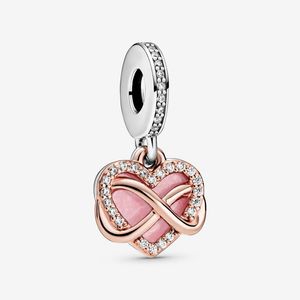 آویز گردنبند نقره زنانه پاندورا مدل sparkling infinity heart dangle