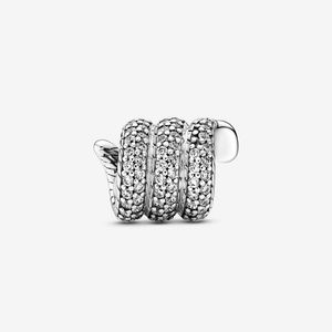 آویز گردنبند نقره زنانه پاندورا مدل sparkling wrapped snake