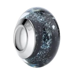 آویز گردنبند نقره زنانه پاندورا مدل wavy dark blue murano 65164