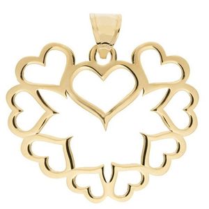 آویز گردنبند نقره طرح قلب کد 03
