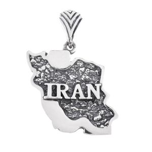 آویز گردنبند نقره مردانه مدل ایران کد slp 38