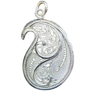 آویز گردنبند نقره ملیله جایتو طرح بته جقه مدل bl1