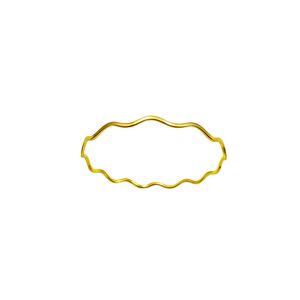 النگو طلا کم اجرت 18 عیار زنانه زرلاین مدل آینه‌ای نازک موج‌دار کد b 300032 سایز 3
