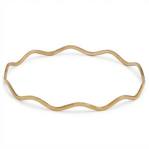 النگو طلا کم اجرت 18 عیار زنانه طلای علیمحمدی مدل موج دار کد wqa232 سایز 1