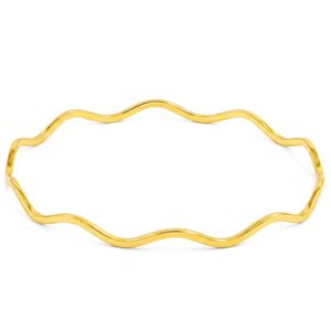 النگو طلا کم اجرت 18 عیار زنانه طلای معتمدی مدل موج سایز 3
