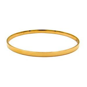 النگو طلا کم اجرت 18 عیار زنانه کاپانی مدل آینه ای پهن کد kl003 سایز 4