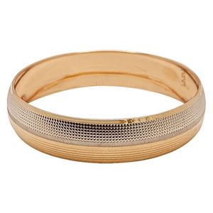 النگو طلا کم اجرت 18 عیار زنانه گالری طلای ونوسام مدل دیاکو دورنگ سایز 4
