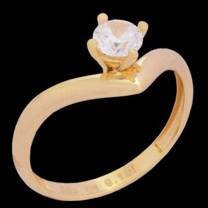 انگشتر طلا 18 عیار زنانه طلای مستجابی مدل آوا  تک نگین کد 67043