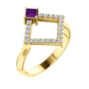 انگشتر طلا 18 عیار زنانه قیراط طرح تک سنگ کد gh6011