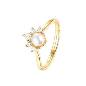 انگشتر طلا 18 عیار زنانه قیراط طرح مروارید کد gh4462