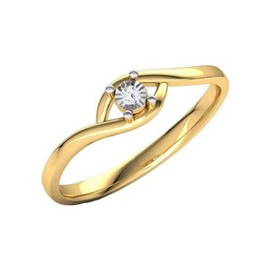 انگشتر طلا 18 عیار زنانه قیراط مدل تک سنگ کد gh5145