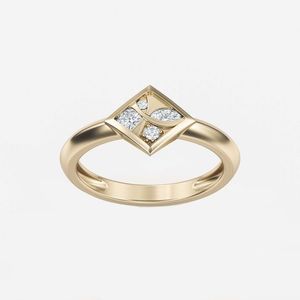 انگشتر طلا 18 عیار زنانه قیراط مدل مارکیز کد gh6010