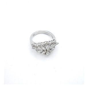 انگشتر طلا 18 عیار زنانه مدل برلیان طرح اشک و مارکیز کد fb.923 09
