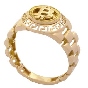 انگشتر طلا 18 عیار مردانه طلای مستجابی مدل بیت کوین b کد t2007 سایز 61