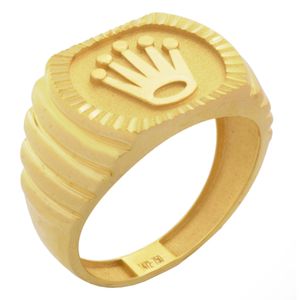 انگشتر طلا 18 عیار مردانه طلای مستجابی مدل رولکسی کد t472 6352 سایز 62