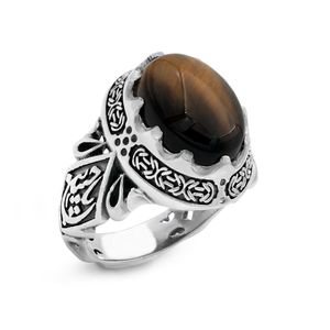 انگشتر نقره تایگر مردانه مدل dkrim ti3