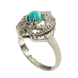 انگشتر نقره زنانه مدل فیروزه نیشابور fw3082