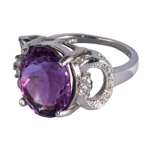 انگشتر نقره طهران گوهر مدل violet stone