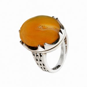 انگشتر نقره عقیق مردانه مدل 881