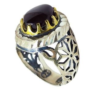 انگشتر نقره عقیق مردانه مدل رکاب دست ساز کد 6488