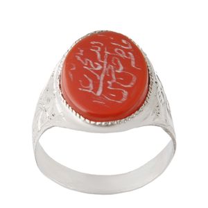 انگشتر نقره مردانه بازرگانی میلادی مدل رکاب سیلندری عقیق کد am_4332