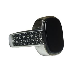 انگشتر نقره مردانه بلو استون کد 3971103 65