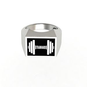 انگشتر نقره مردانه دلی جم مدل انگیزشی ورزشی با طرح train hard
