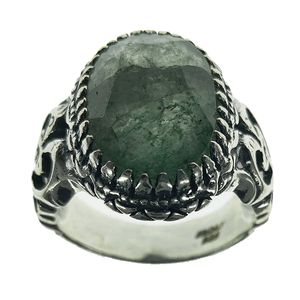 انگشتر نقره مردانه سلین کالا مدل زمرد کد 265