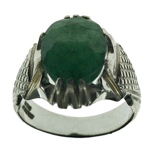 انگشتر نقره مردانه سلین کالا مدل زمرد کد 269