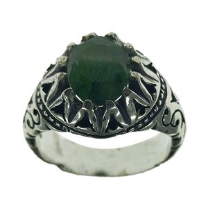 انگشتر نقره مردانه سلین کالا مدل زمرد کد 270