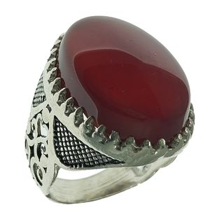 انگشتر نقره مردانه سلین کالا مدل عقیق سرخ کد 139