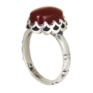 انگشتر نقره مردانه مدل رکاب سیلندری سنگ عقیق یمانی کد am_5151