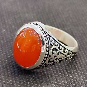 انگشتر نقره مردانه مدل سنگ عقیق خراسان کد 2800