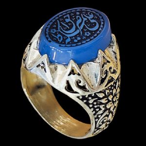 انگشتر نقره مردانه مدل سنگ عقیق خطی کد 7450