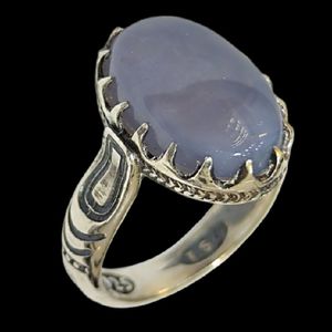 انگشتر نقره مردانه مدل سنگ عقیق یمنی کبود رکاب دست ساز کد 8400